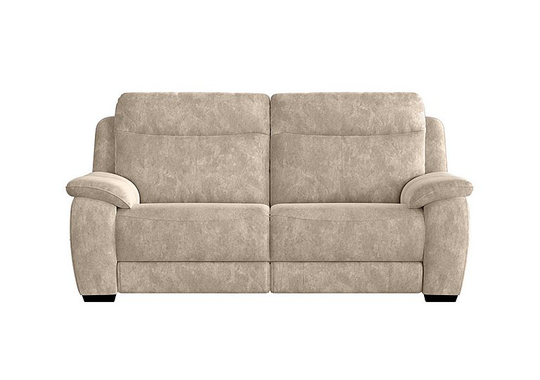 Starlight Express 3 Seater Fabric Recliner Sofa with Power Headrests - Cream