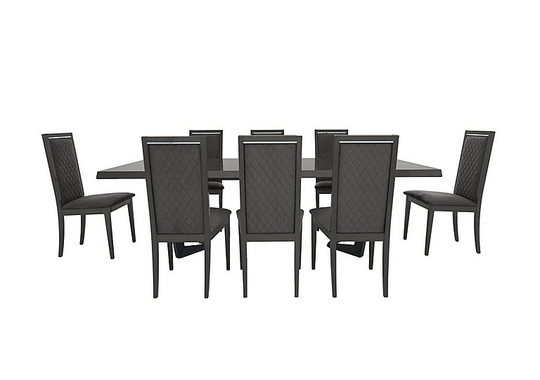 Palazzo 160cm Extending Dining Table in Silver Birch with 8 Rombi Dining Chairs