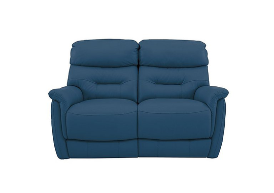 Chicago 2 Seater Leather Power Recliner Sofa - Blue- World of Leather