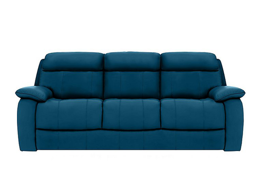 Moreno 3 Seater Leather Sofa - Blue- World of Leather