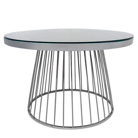 1.2m Glass Top Table 120 X 120 X 76 Cm