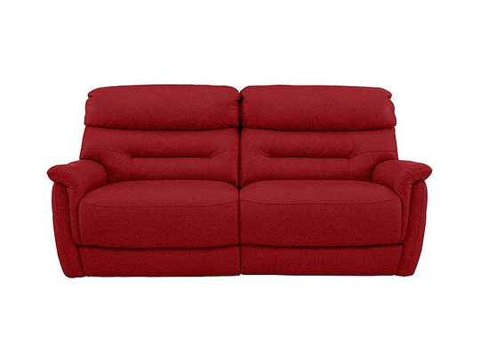 Chicago 3 Seater Fabric Battery Recliner Sofa - Red