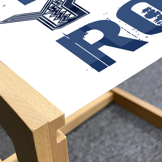 Dad You Rock Coffee Table, Monochrome Grunge Style Lettering On A Plain Background, Acrylic Glass Center Table With Wooden Frame For Offices Dorms Nig