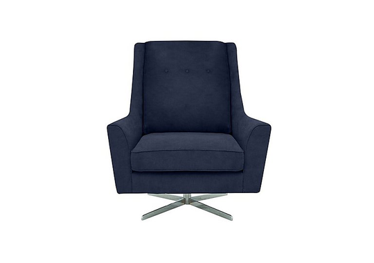 Legend Fabric Designer Swivel Chair - Blue