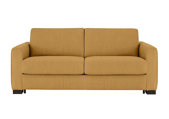 Nicoletti - Alcova 3 Seater Fabric Sofa Bed with Box Arms - Yellow