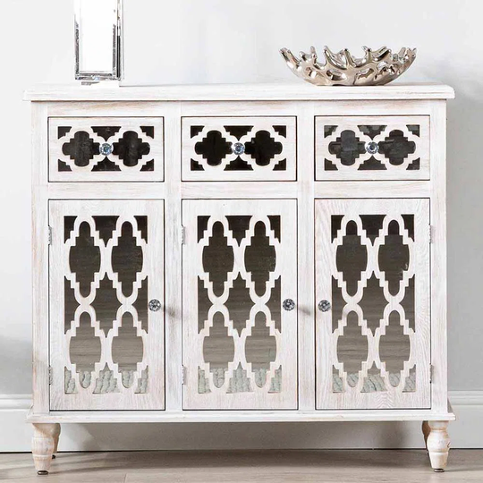 Sideboard for Living Room Hallway Furniture, 104cm 3 Drawer 3 Door Cupboard Wooden Storage cabinet