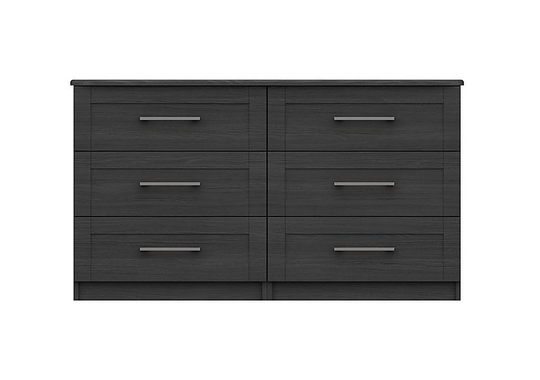 London Bedrooms - Fenchurch 6 Drawer Wide Chest - Black