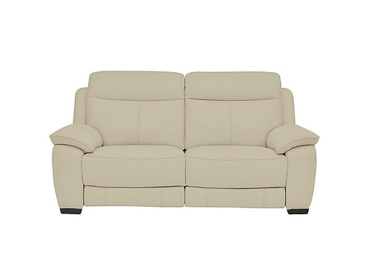 Starlight Express 2 Seater Leather Recliner Sofa with Power Headrests - Beige- World of Leather