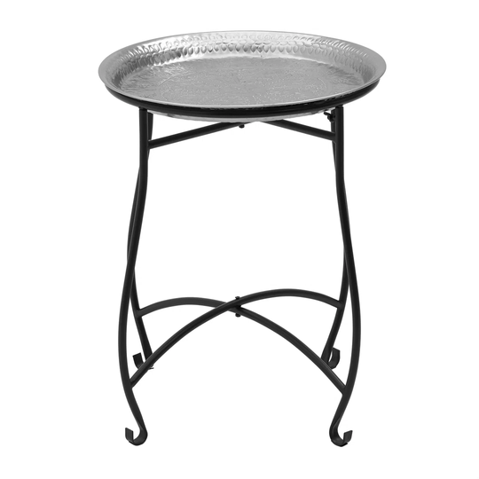 METAL SIDE TABLE BLACK/NICKEL