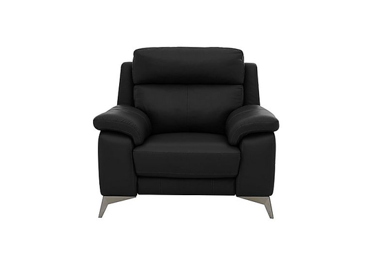 Missouri Leather Recliner Armchair with Power Headrest - Black- World of Leather