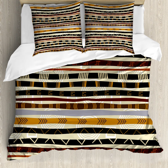 Martha Black/Ivory Microfibre Duvet Cover Set
