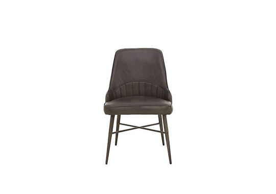 Val Leather Dining Chair - Grey