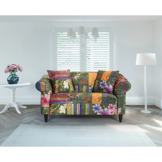 Fortuna 160Cm 100% Polyester Scroll Arm Sofa