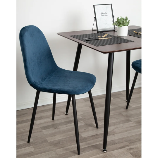 Granger Velvet Side Chair in Navy Blue