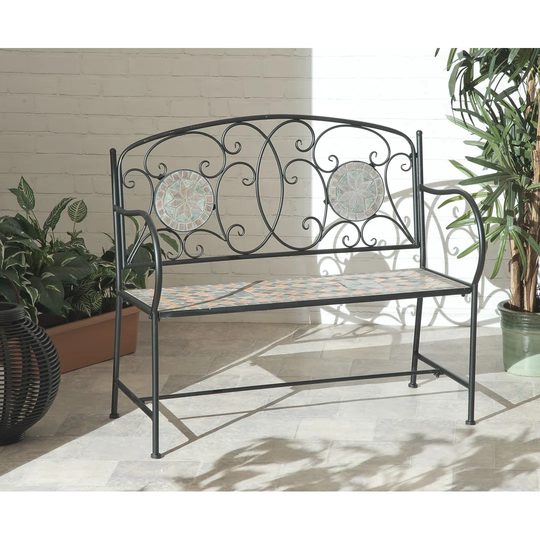 Naples Wrought Iron Bench