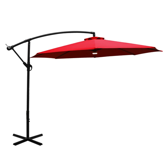 10FT Hanging Market Patio Umbrella with Base