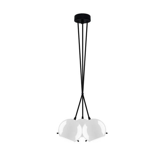 Myoo 3 -Light Globe Pendant with Wrought Iron Accents