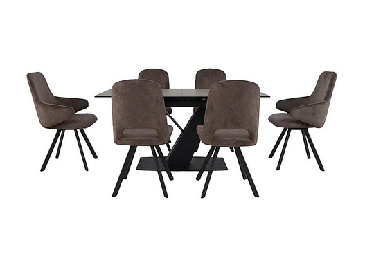 Enterprise Dining Table, 4 Swivel Side Chairs and 2 Swivel Arm Chairs Dining Set