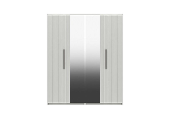 London Bedrooms - Victoria 4 Door Wardrobe with 2 Mirrors