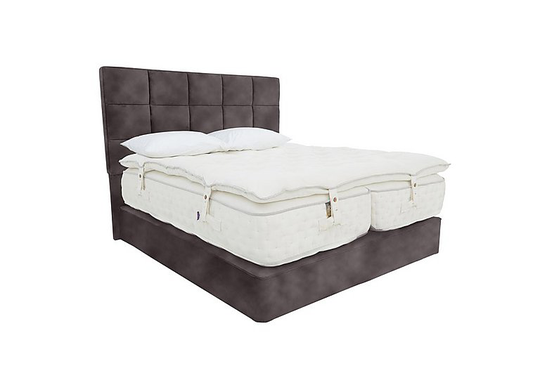 Harrison Spinks - Yorkshire 30,000 Divan Set with Zip and Link Mattress with Mattress Topper - Super King - Grey