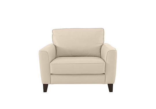 Brondby Leather Cuddle Chair - Beige- World of Leather