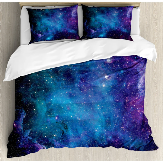 Mokane Navy/Purple Microfibre 350 TC Duvet Cover Set