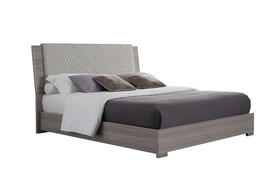 ALF - Movado Bed Frame with Upholstered Headboard - King Size - Grey