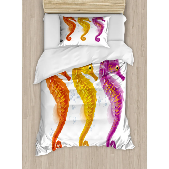 Salgado Orange/Purple/Yellow 100% Brushed Microfibre Duvet Cover Set
