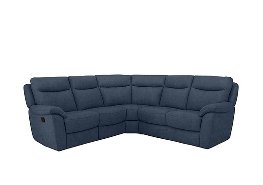 Snug Fabric Power Recliner Corner Sofa - Blue