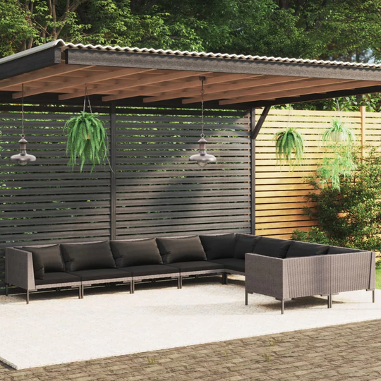Doursounian 350Cm Wide Outdoor U-Shaped Garden Corner Sofa with Cushions