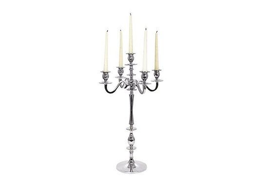 Nickel Table Candelabra - Silver