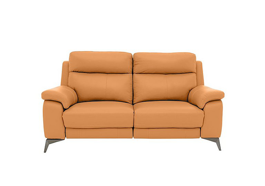 Missouri 2 Seater Leather Recliner Sofa with Power Headrest - Yellow- World of Leather