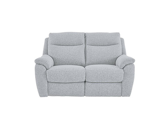 Snug 2 Seater Fabric Manual Recliner Sofa - Grey