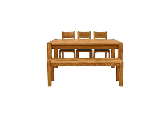 Bakerloo Large Extending Table, 3 Chairs and Large Bench Dining Set