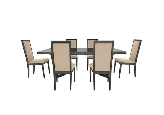 Palazzo 200cm Extending Dining Table in Silver Birch with 6 Rombi Dining Chairs