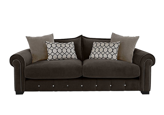 Alexander and James - Sumptuous 4 Seater Fabric Sofa - Brown