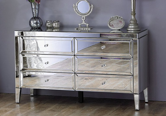 Francesca 6 Drawer Chest - Silver