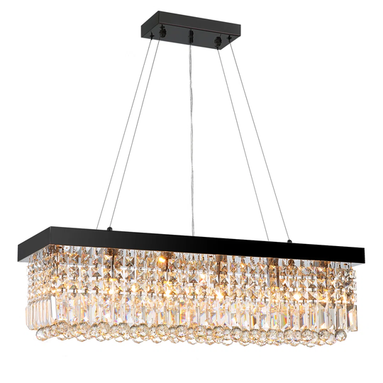 Anacelia 6 - Light Kitchen Island Rectangle Pendant with Crystal Accents