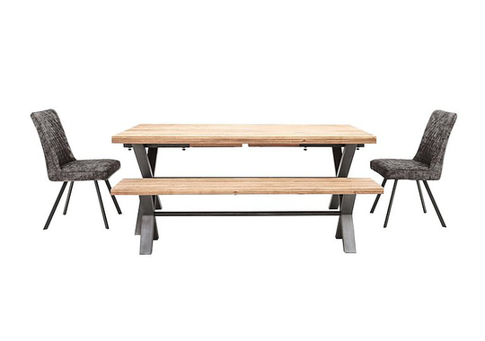 Earth Large Dining Table, 2 Dining Chairs and Large Dining Bench