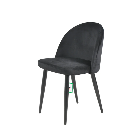 Kiker Candy Plush Velvet Dining Chair With Black Powder Coated Legs