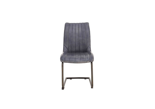 Dee Cantilever Leather Dining Chair - Blue