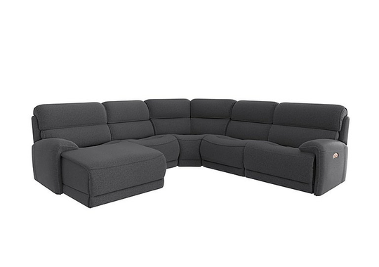 Link Fabric Corner Chaise Power Sofa - Grey