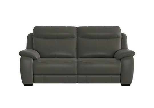 Starlight Express 3 Seater Leather Manual Recliner Sofa - Grey- World of Leather