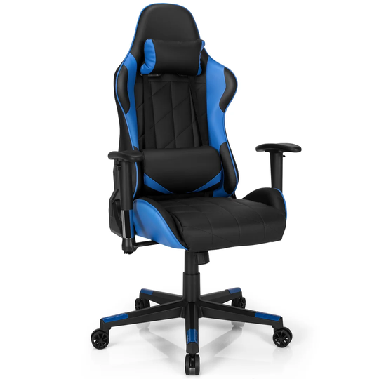 360° Swivel Racing Style with Headrest & Lumbar Pillow Adjustable Reclining Angle Gaming Chair