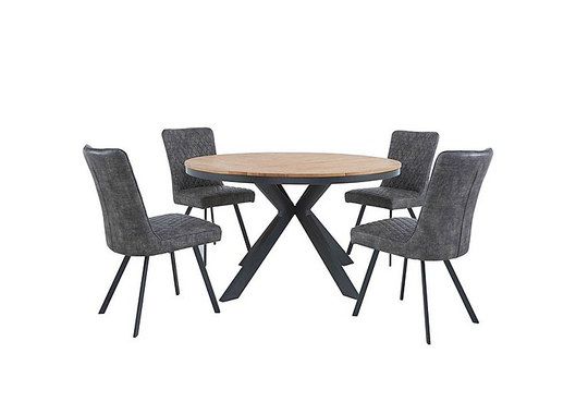 Earth Round Dining Table With 4 Earth Dining Chairs