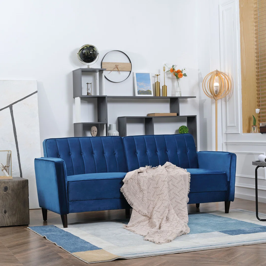 189Cm Round Arm Reclining Sofa Bed