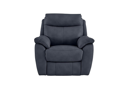Snug Fabric Manual Recliner Armchair - Blue
