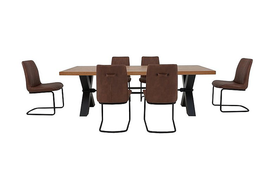 Bodahl - Terra Dining Table and 6 Cognac Chairs - Brown