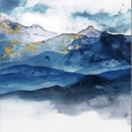 Blue Clouds 2 - Wrapped Canvas Painting