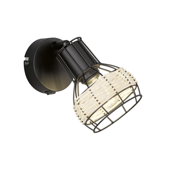 Enna 1 - Light Sandblack Wall Spotlight